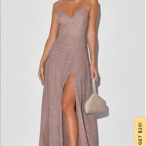 Lulu’s Truly Dazzling Mauve Glitter Dress